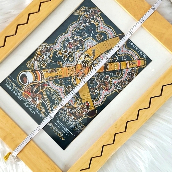 90s Australian Authentic Aboriginal Canvas Art Corroboree Danny Eastwood Framed - Picture 15 of 17